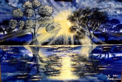 Zrkadlovy zapad slnka-Spiegel Sonnenuntergang