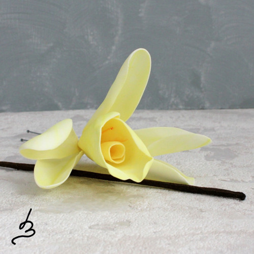 Žlutá orchidej - ozdoba do vlasů