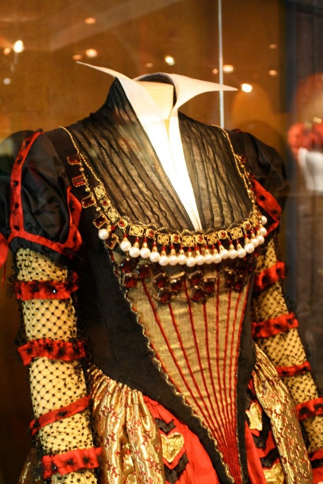 Gown worn by Helena Bonham Carter as the Red Queen in Alice in Wonderland. Costumes by Colleen Atwood. FIDMmuseum